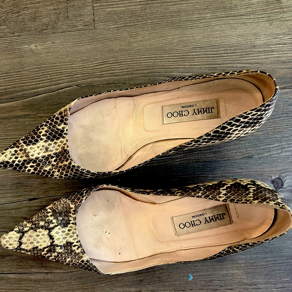 Jimmy choo snakeskin flats